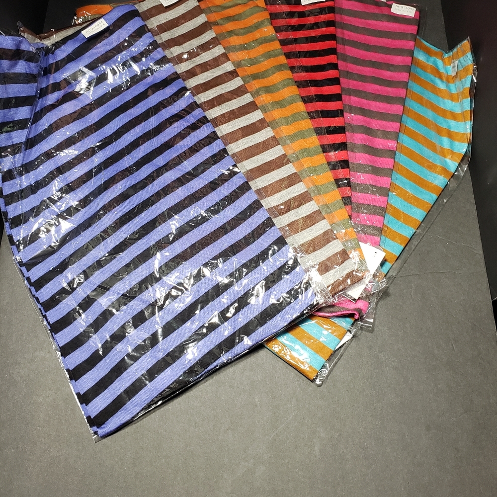 One (1) Unbranded Purple & Black Striped Infinity Scarf One Size